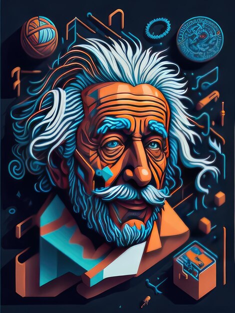 Foto illustraties van de isometrie van einstein