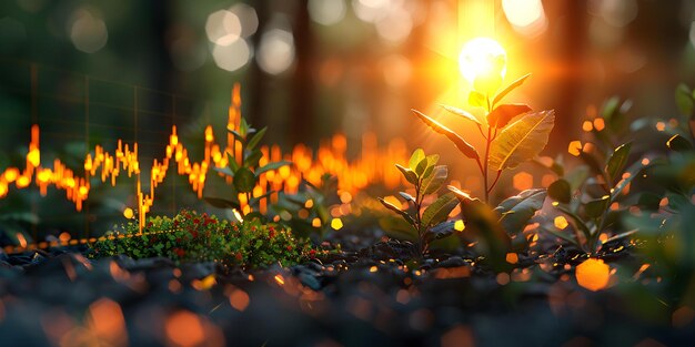 illustrating financial success with a sunny outlook on stock market performance concept financial success stock market sunny outlook illustration market performance