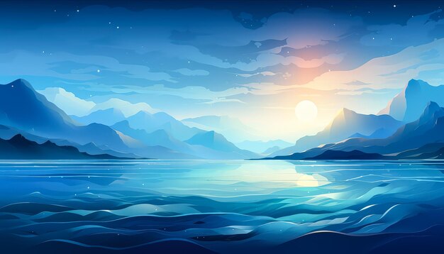 Illustrating tranquility in night landscapes vector landscape wallpaper and ocean charms