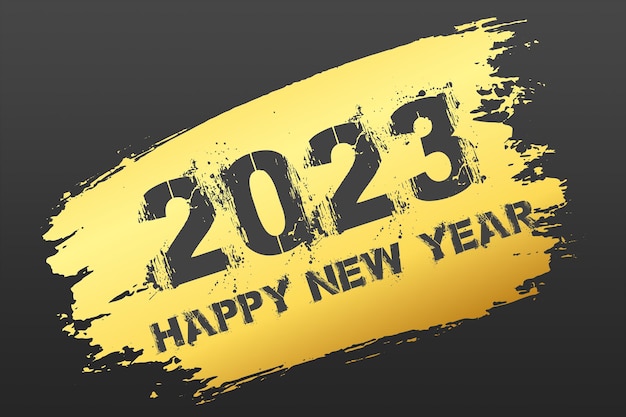 Photo illustration 2023 happy new year background design lettering greeting card