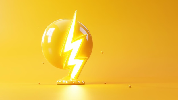 Photo illustration of 3d flash lightning yellow thunderbolt storm charges in cartoon plastic style discount bright idea concept illustration in cartoon plastic style