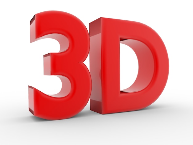 Illustration of 3d red font over white. 3d render