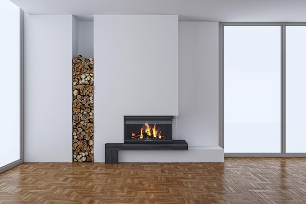illustration 3d rendering large luxury modern bright interiors living room mockup computer digitally generated image