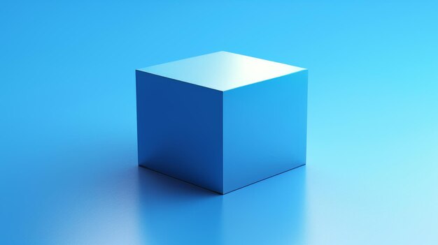 3次元正方形の青いイラスト