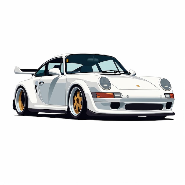 illustration of 90s porsche on white background