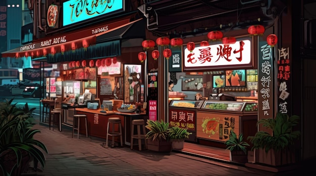 Illustration about travel and food in Taipei Taiwan