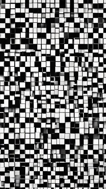 Иллюстрация на абстрактном фоновом рисунке небольших черно-белых квадратов