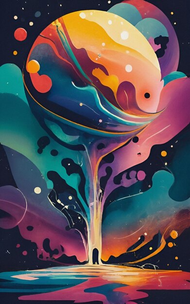 Illustration abstract colorful digital art background wallpaper