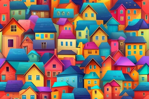 Photo illustration of abstract colorful real estate background design