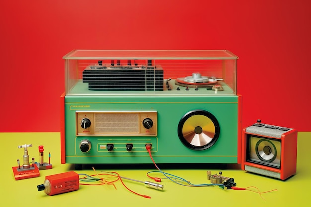 illustration of an advertisement for a childrens record player in