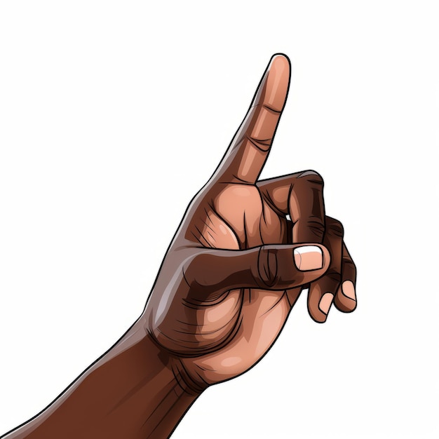 Illustration of an African American male hand making a rock sign