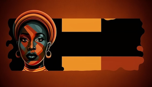 흑인 역사의 달 이벤트를 홍보하는 배너에 대한 아프리카계 미국인 여성의 그림