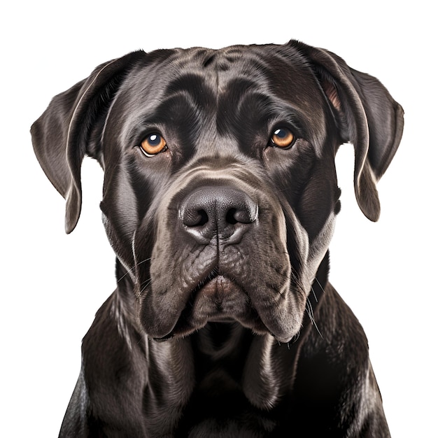 Illustration AI generation Cane Corso dog's head on a white background