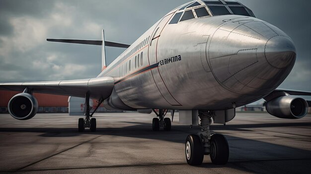 Photo illustration of an aircraft in the parking area