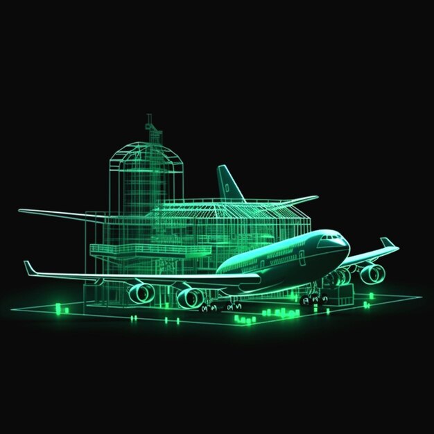 Photo illustration of airplane