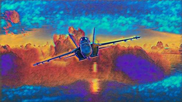 Illustration of airplanes flying 3D illustration