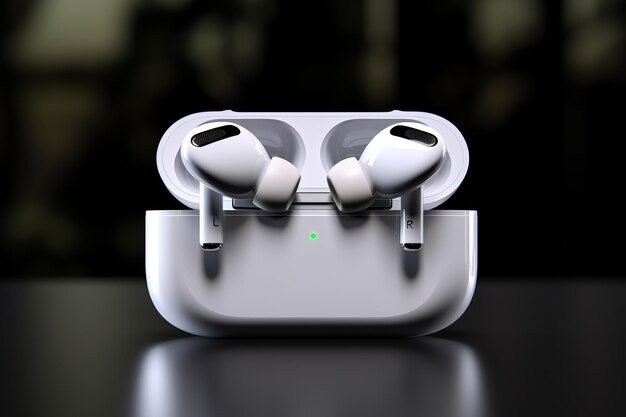 Photo illustration of an airpods pro 2g without background generative ai