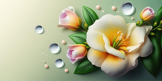 Illustration of alamanda flower blooming