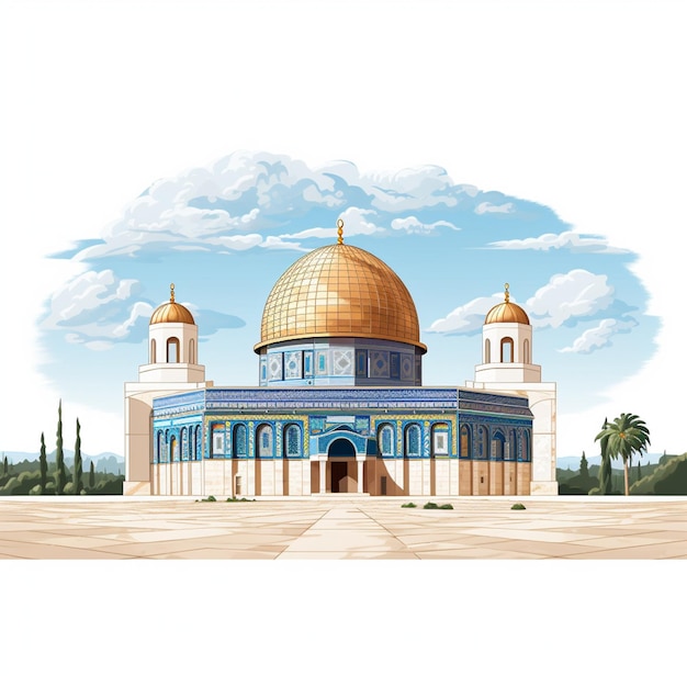 Photo illustration of the alaqsa mosque on a white background