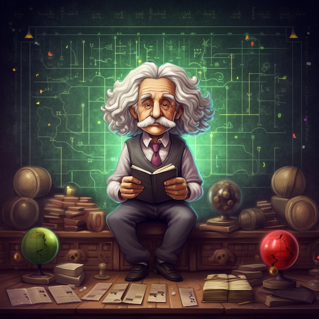 Foto illustrazione di albert einstein