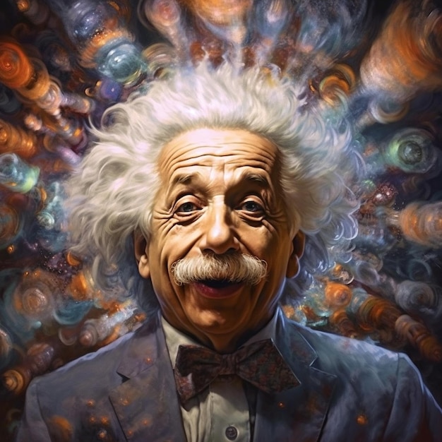 Photo illustration of albert einstein