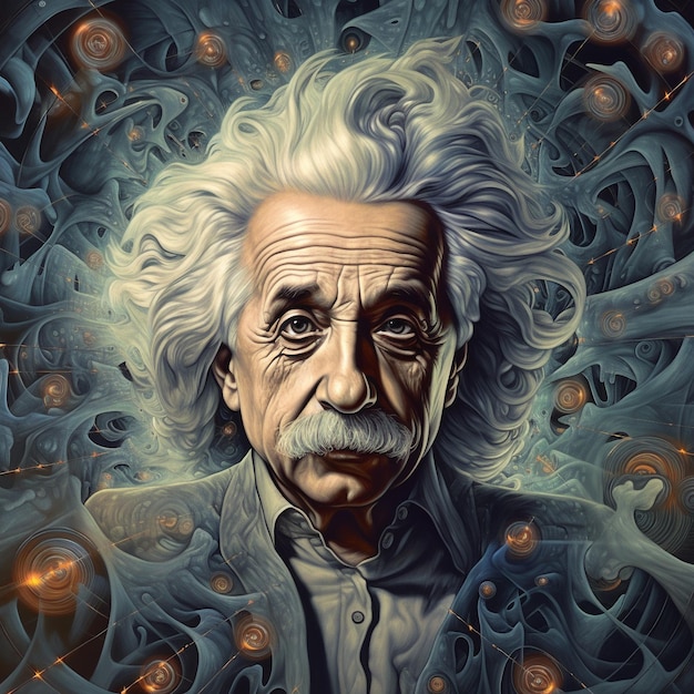 Photo illustration of albert einstein