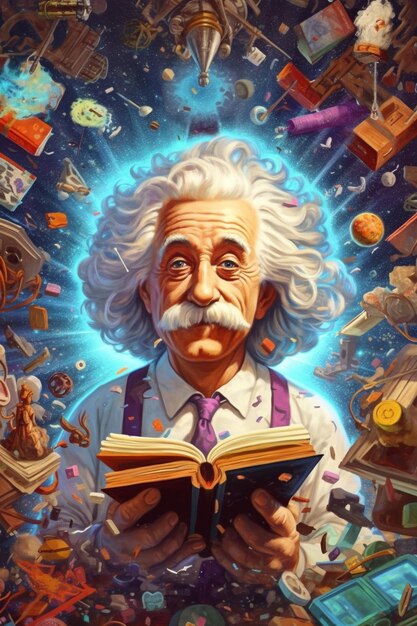 Photo illustration of albert einstein