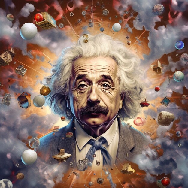 Photo illustration of albert einstein