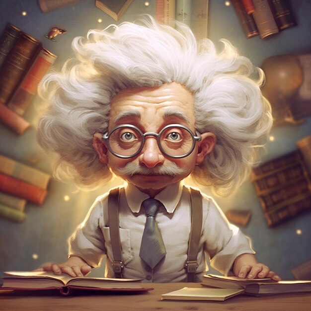 Photo illustration of albert einstein