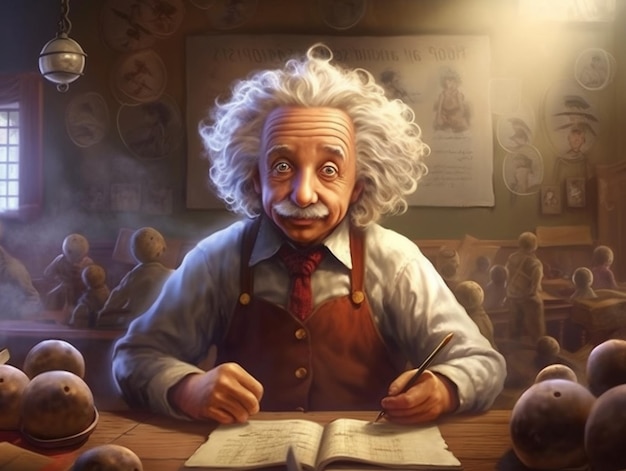 Photo illustration of albert einstein