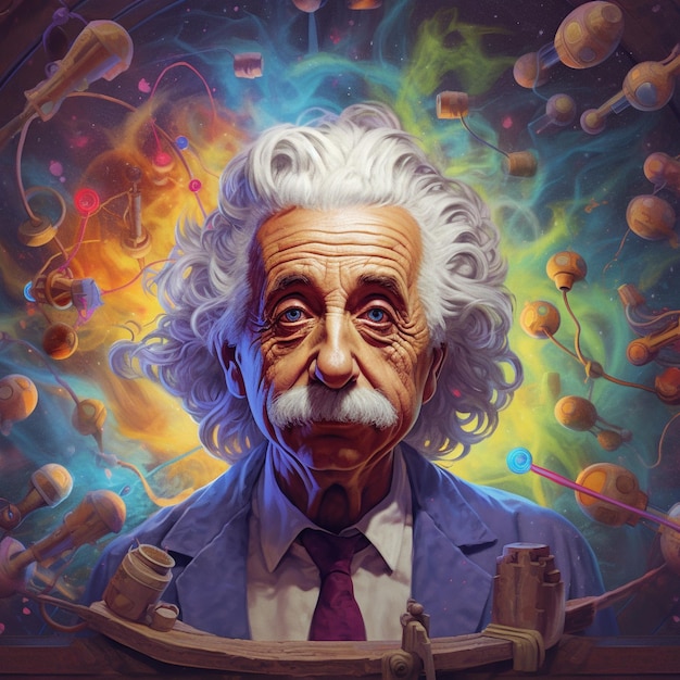 Photo illustration of albert einstein