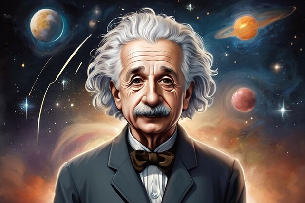 Photo illustration of albert einstein