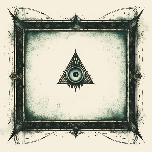 Photo an illustration of an all seeing eye in a frame