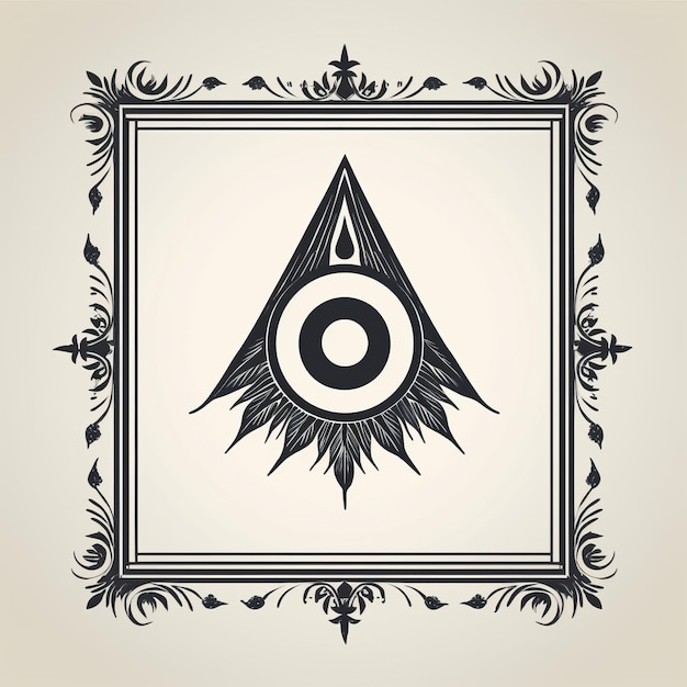 Photo illustration of an all seeing eye in an ornate frame