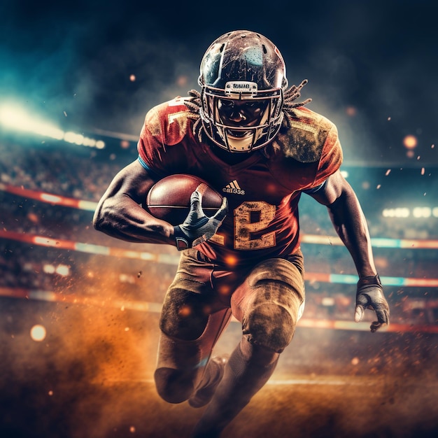 illustration of American football player in action on a professional