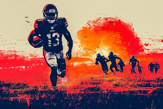 Illustration of an American football player