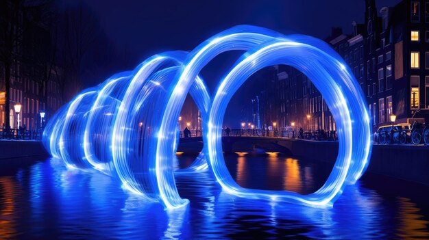 Foto il festival della luce di amsterdam in blu