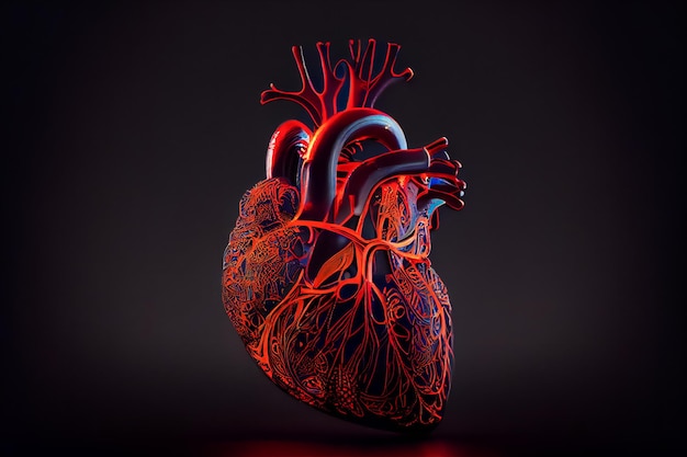 Иллюстрация Анатомия человеческого сердца Генеративный AIxA