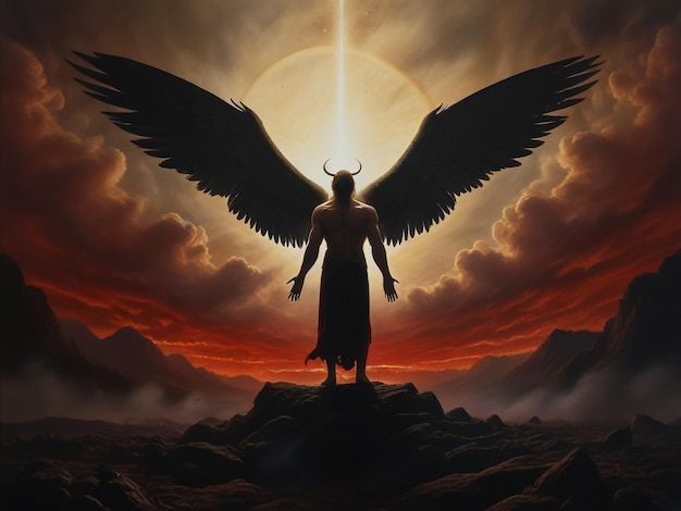 иллюстрация ангела с ангелом на вершине