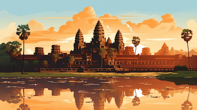 Illustration of the Angkor Wat