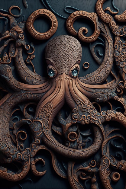 Geometric Octopus iPhone Wallpaper