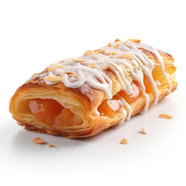 illustration apple strudel white background