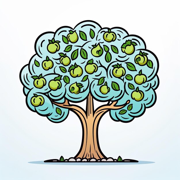 illustration of apple tree cartoon colorful this image is for a chil