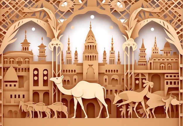 Illustration of Arabic culture for Ramadan and Eid