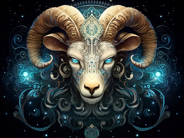 illustration of aries zodiac sign