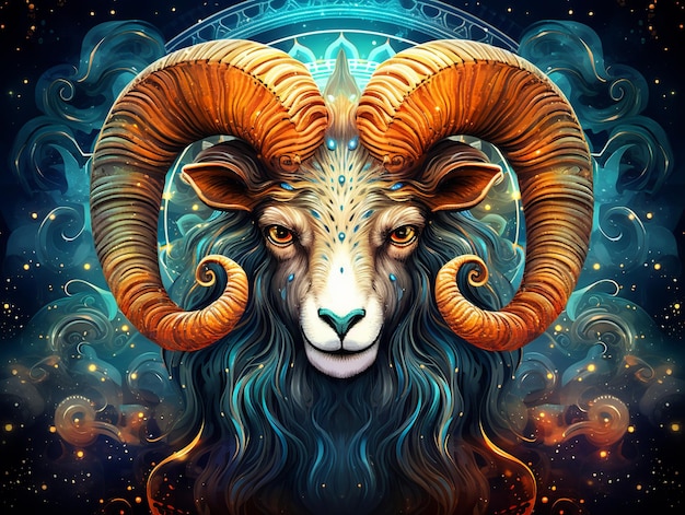 illustration of aries zodiac sign