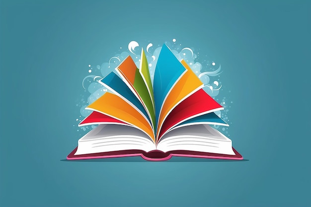 Illustration art of book logo on isolated background