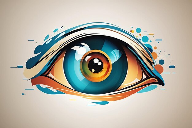 Illustration art of a camera eye logo with isolated background
