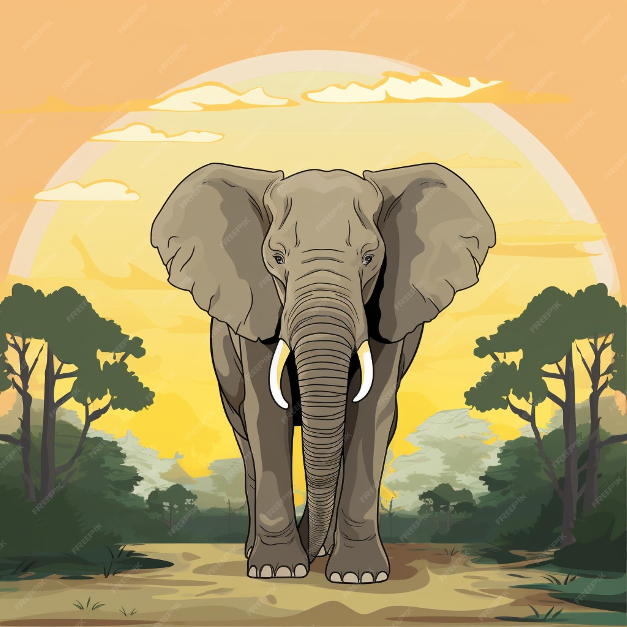 Premium AI Image | Illustration art elephant in the forest