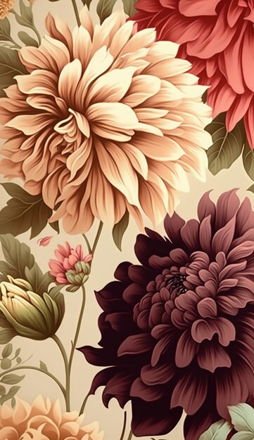 Illustration art flower pattern backgroundGenerative AI